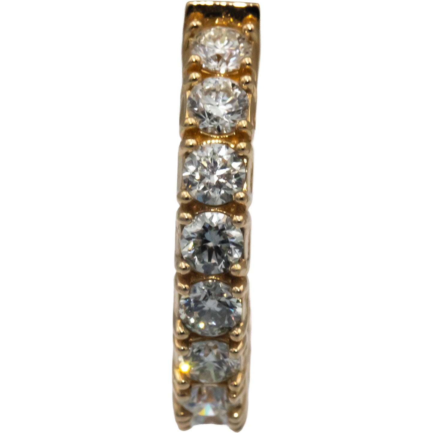 Round Cut Diamond 14k Yellow Gold VS Inside Out Hoop Earrings 5.41CT