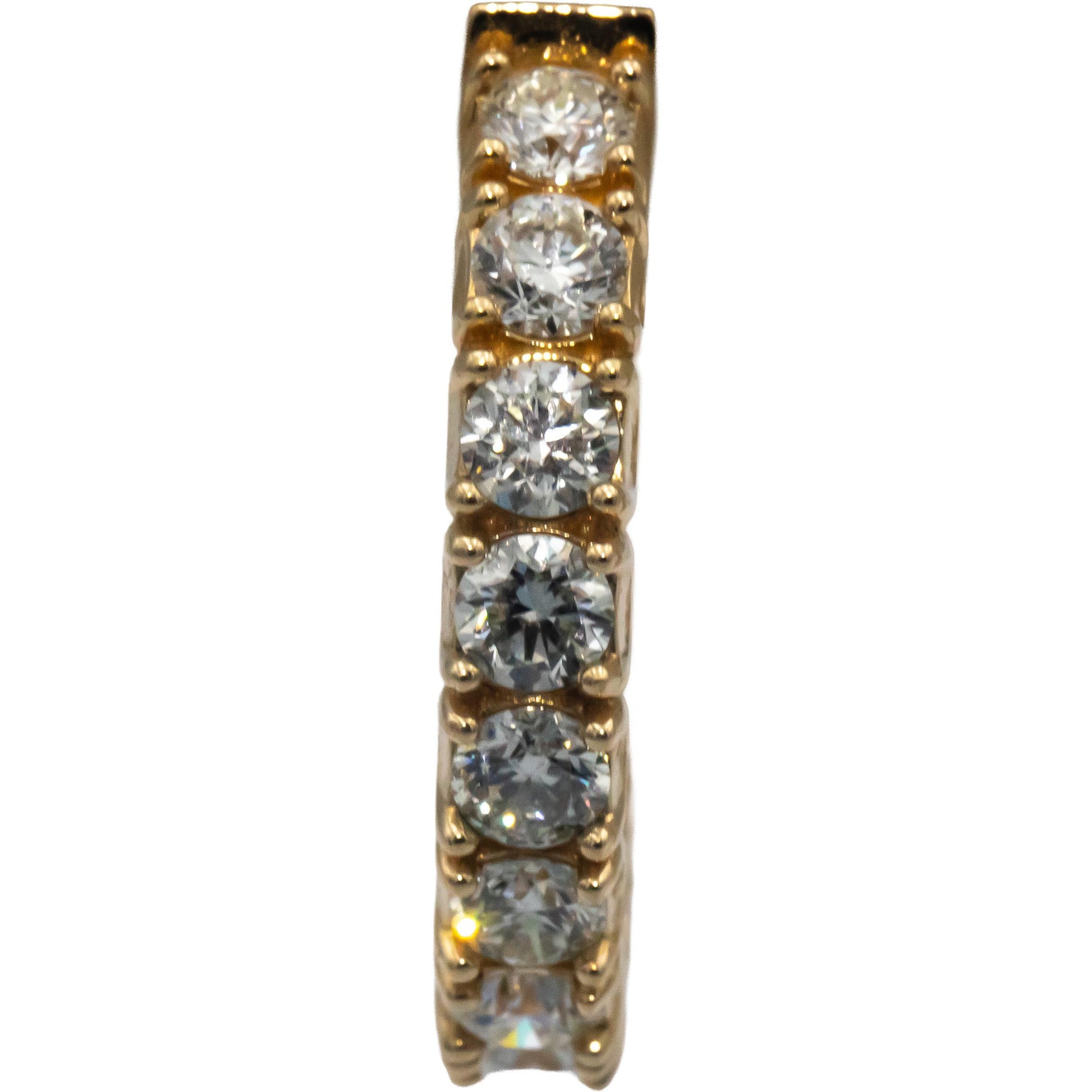 Round Cut Diamond 14k Yellow Gold VS Inside Out Hoop Earrings 5.41CT
