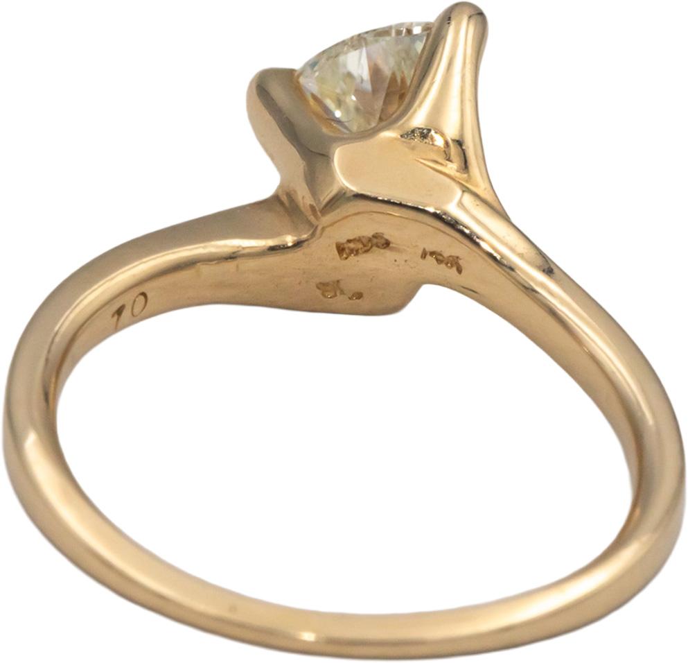 GIA Certified 14k Gold .76CT L/SI1 Trillion Diamond Engagement Ring Size 6.25
