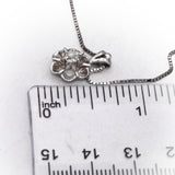 Vintage Antique 14k White Gold Old Mine Diamond Flower Pendant Necklace 0.20CT