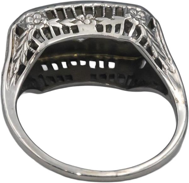 Vintage Antique 14k Gold 0.85CT VS Diamond Filigree Ring Size 4 w/ 0.25CT Center