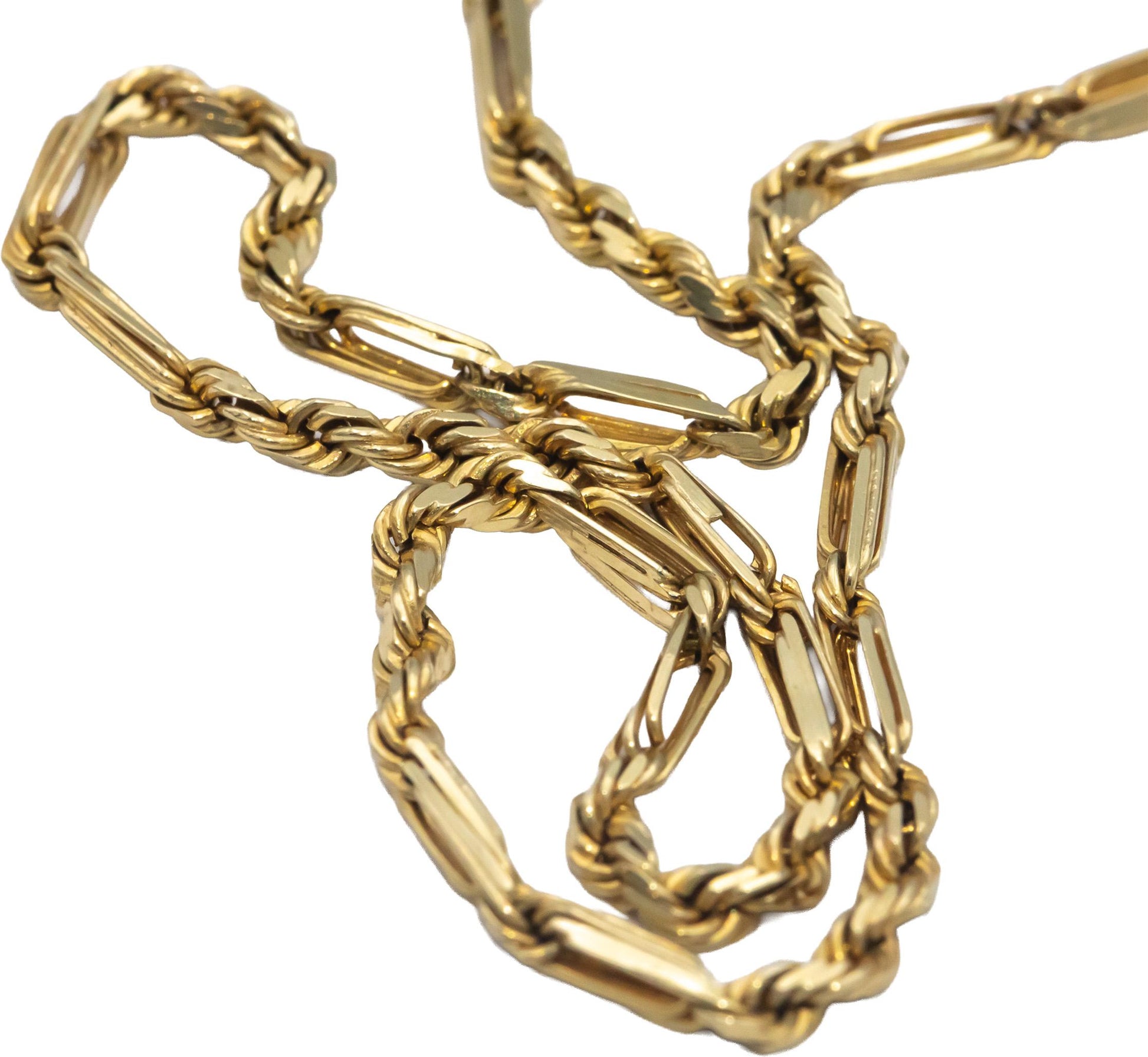 14k Yellow Gold Jewelry 18" Long Rope Necklace Chain