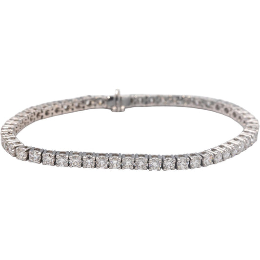 14k White Gold 5.0CT Round Cut Lab Grown Diamond Tennis Bracelet