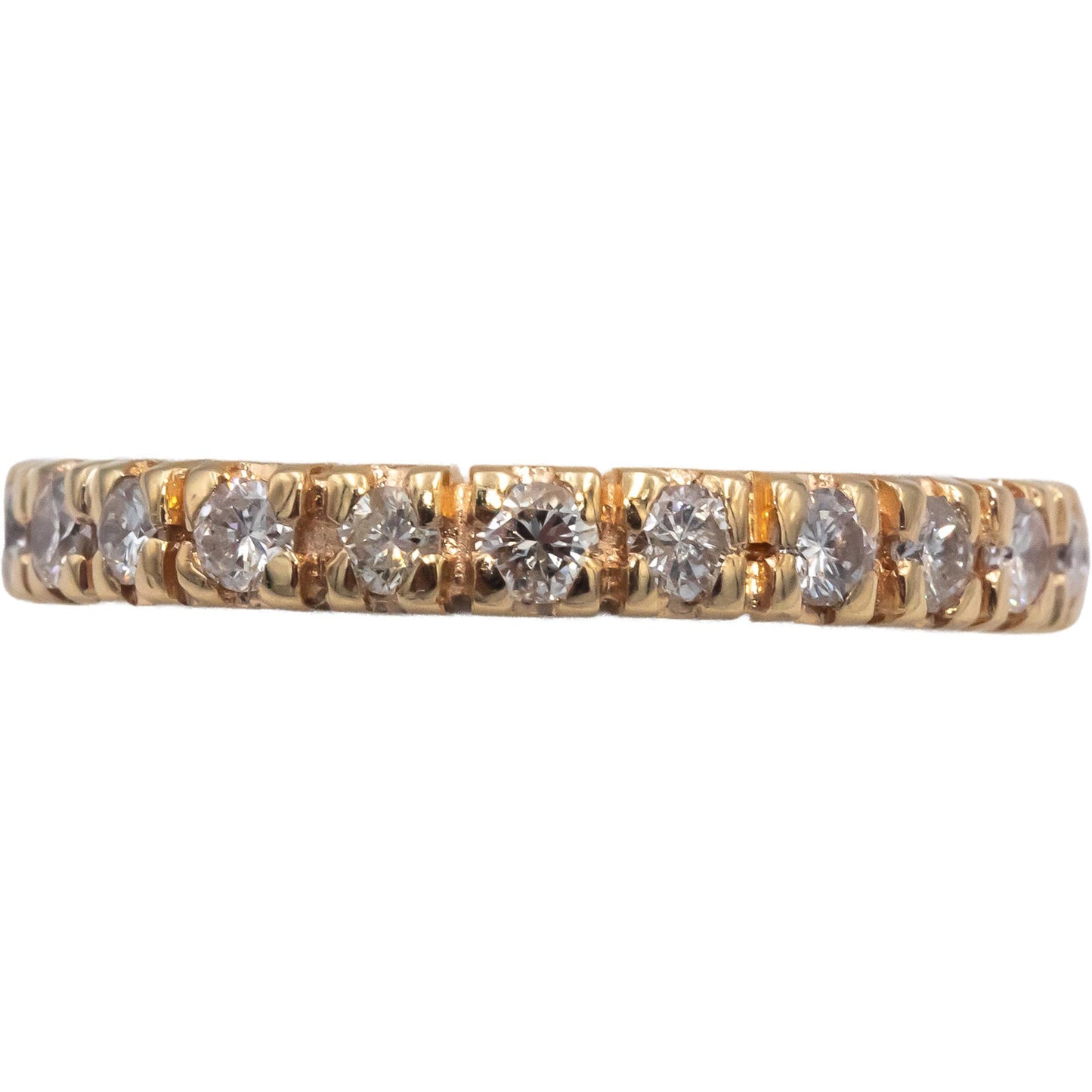 Diamond 14k Yellow Gold Semi-Eternity Band Ring 1.0CT Size 9