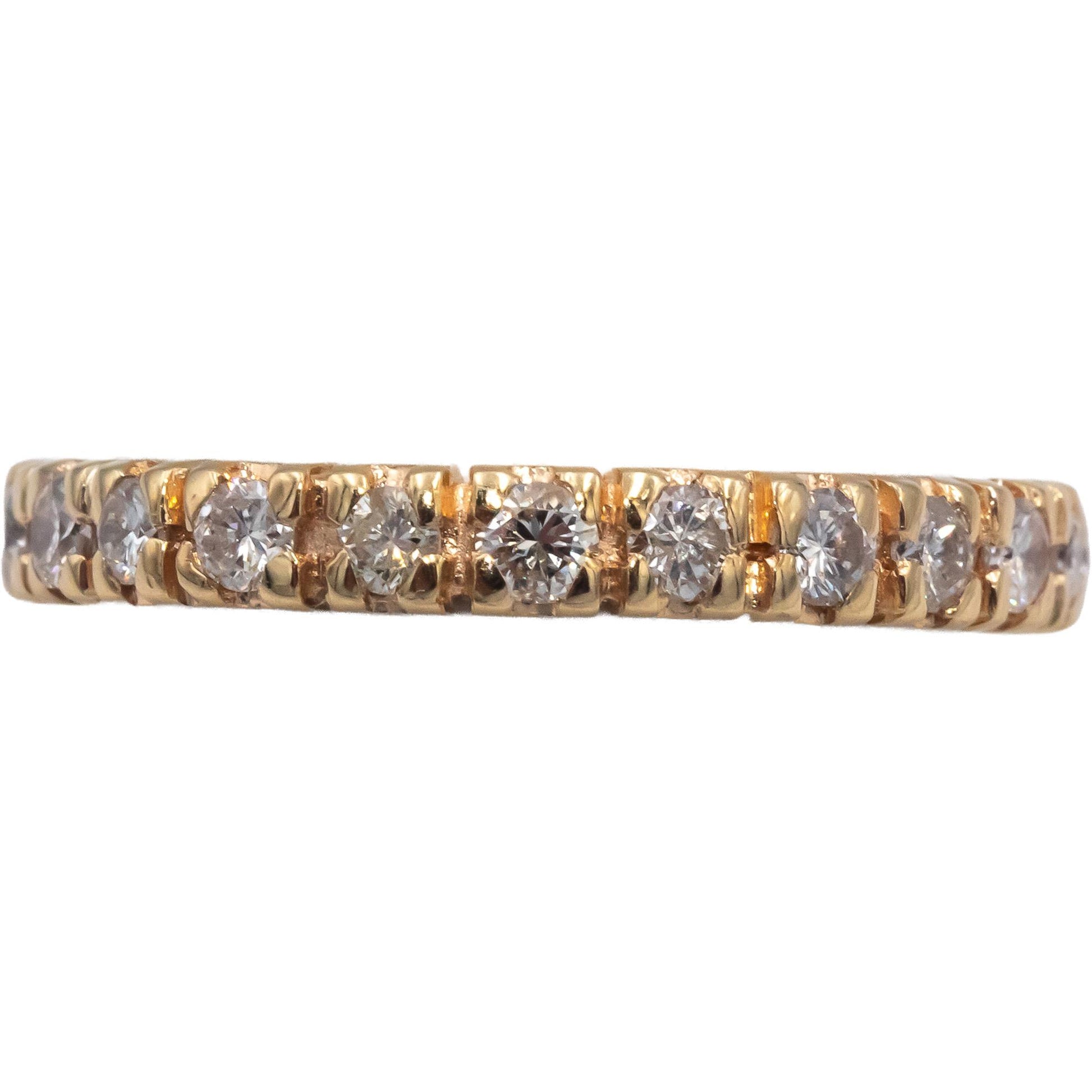 Diamond 14k Yellow Gold Semi-Eternity Band Ring 1.0CT Size 9