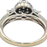 10k White Gold Princess & Round VS Diamond Cluster Ring 0.70CT Size 7.5