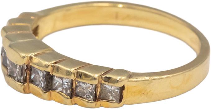 14k Yellow Gold VS Princess Cut Channel Set Diamond Band Ring 0.50CT Size 6.25
