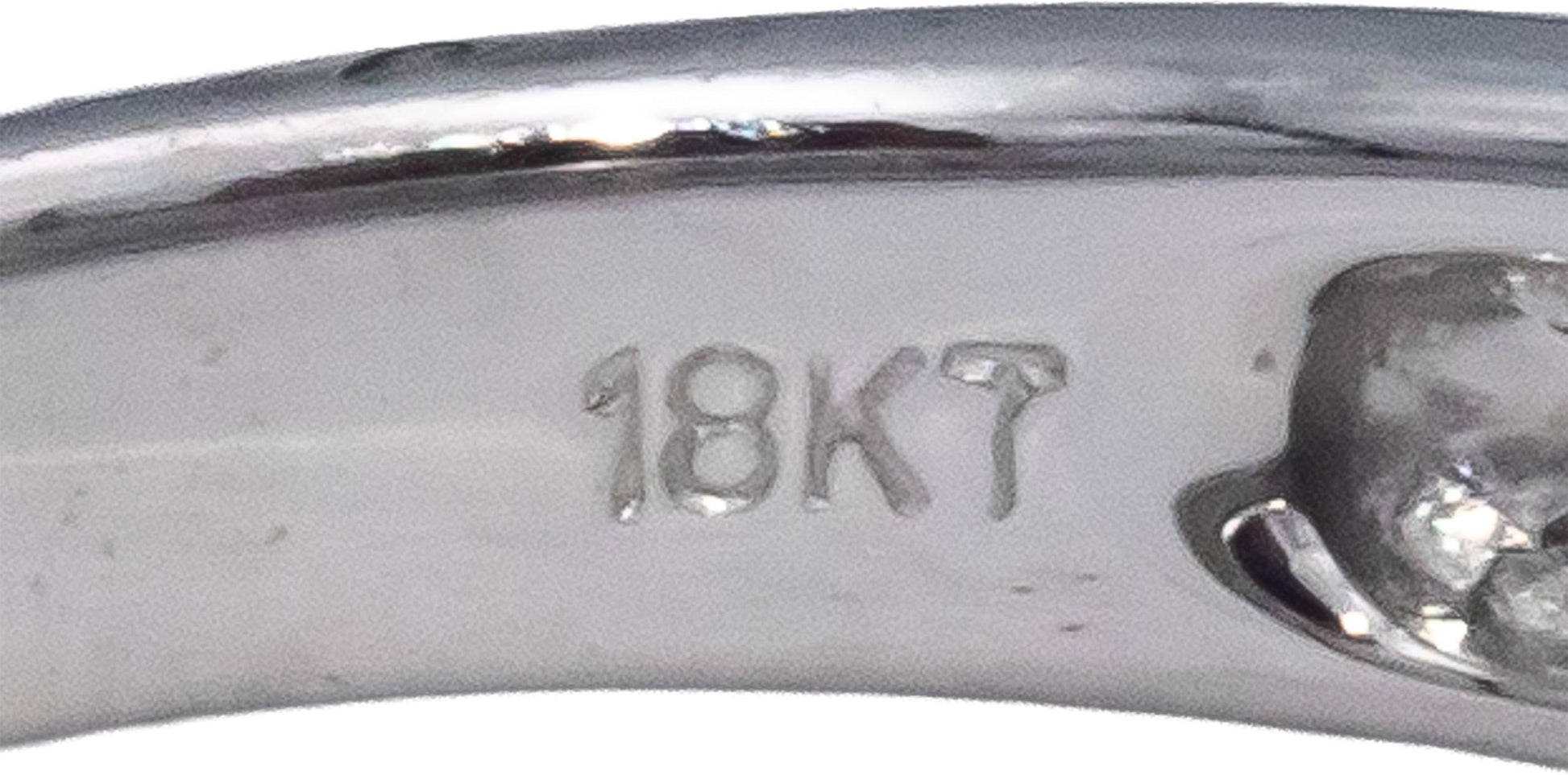 ODELIA 18k White Gold Round Diamond Three Row Band Ring 0.75CT Size 6.75