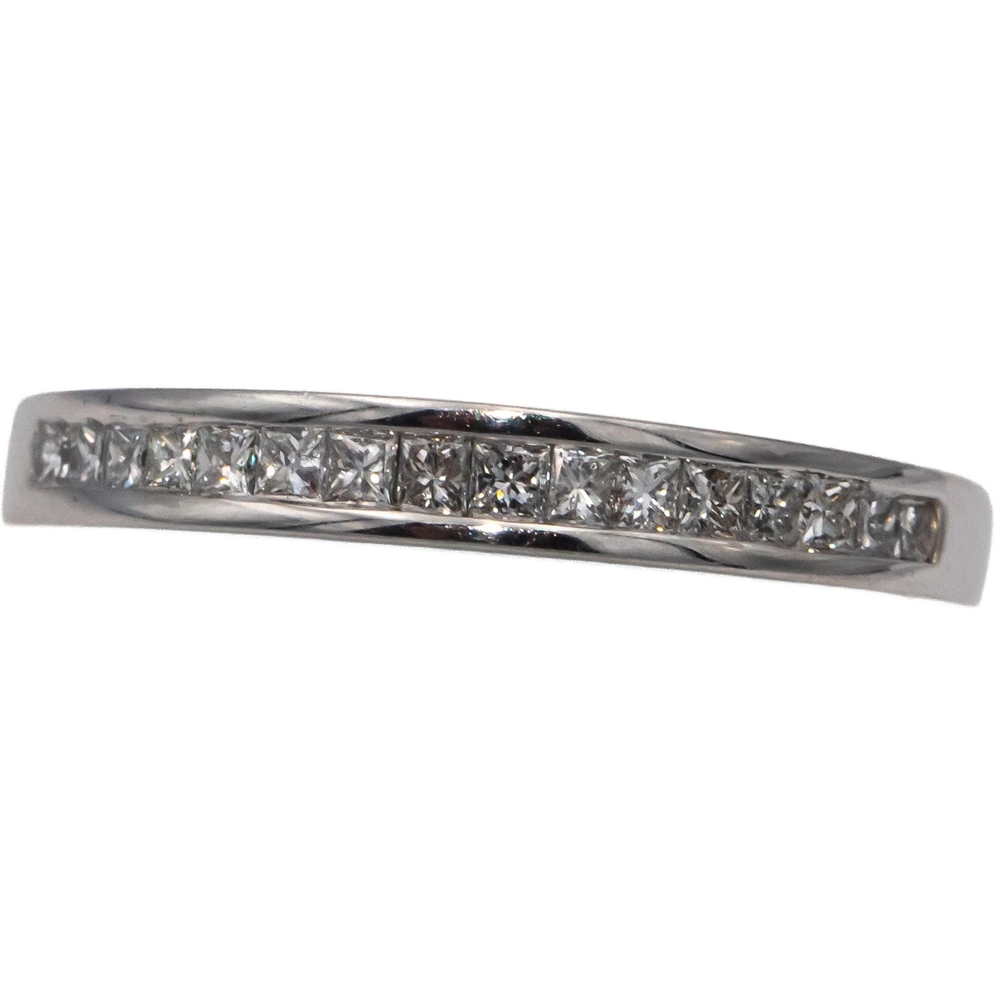 14k White Gold VS Princess Cut Channel Set Diamond Band Ring 0.40CT Size 6.75