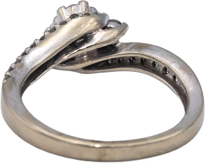 10k White Gold Round Diamond Cluster Band Ring 0.50CT Size 7.25