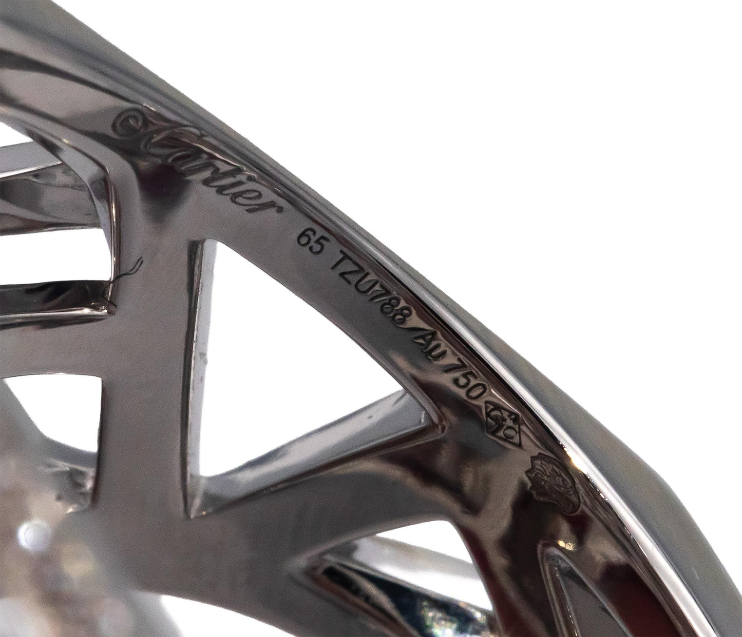 CARTIER 18k White Gold Panthere De Cartier Diamond Gemstone Ring $90,500 Retail