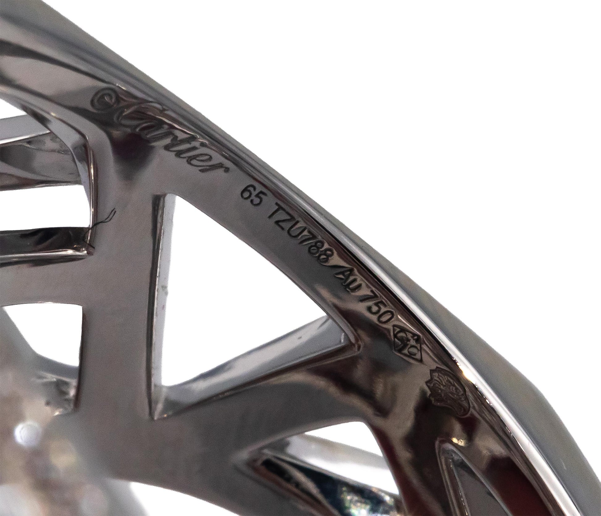 CARTIER 18k White Gold Panthere De Cartier Diamond Gemstone Ring $90,500 Retail