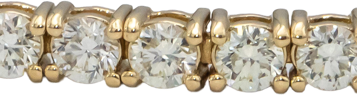 14k Yellow Gold VS Round Diamond Tennis Bracelet 4.65CT
