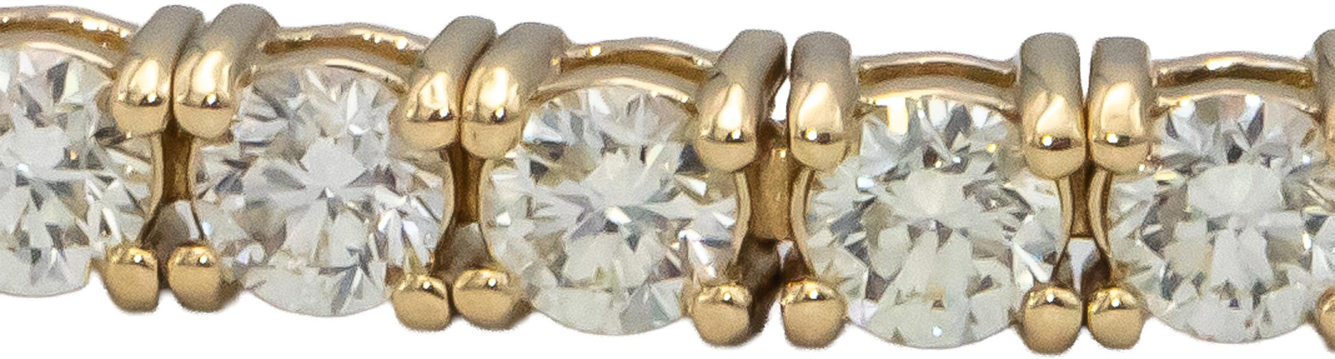 14k Yellow Gold VS Round Diamond Tennis Bracelet 4.65CT