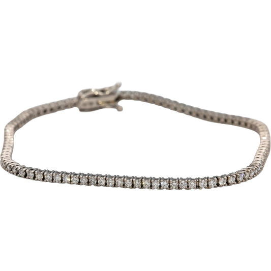 14k White Gold Round Diamond Tennis Bracelet 1.62CT