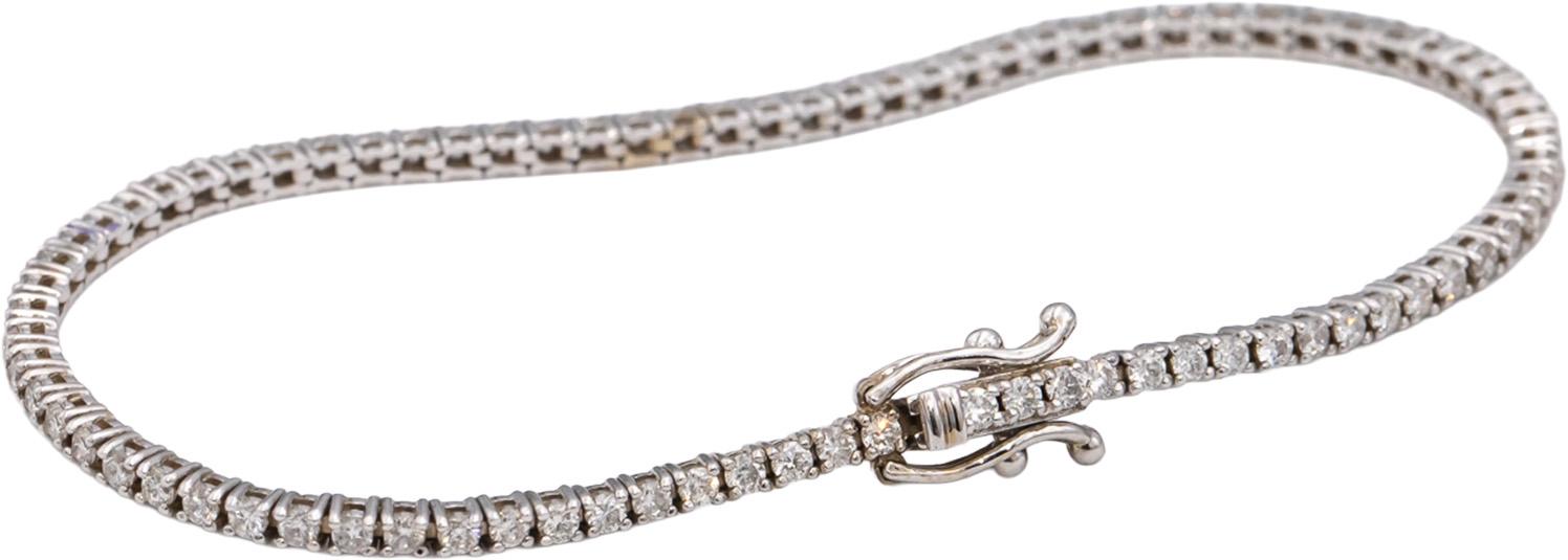 14k White Gold Round Diamond Tennis Bracelet 1.90CT