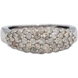 10k White Gold Round Diamond Cluster Band Ring 0.75CT Size 7