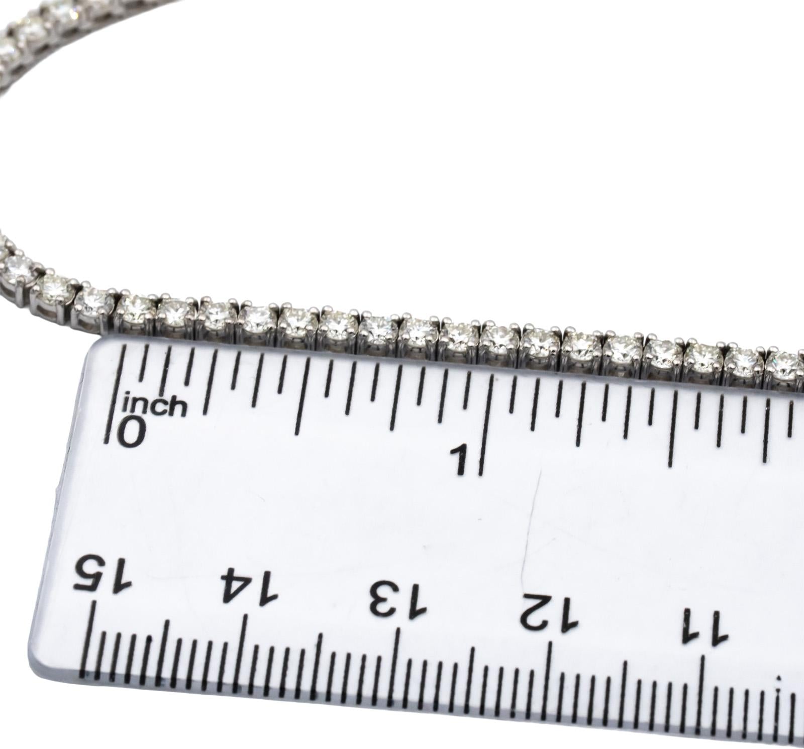 14k White Gold VS Round Diamond Tennis Necklace 11.26CT