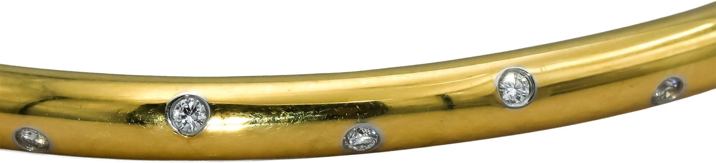 TIFFANY & CO. 18k Yellow Gold Platinum Etoile VS Diamond Bangle Bracelet 0.30CT
