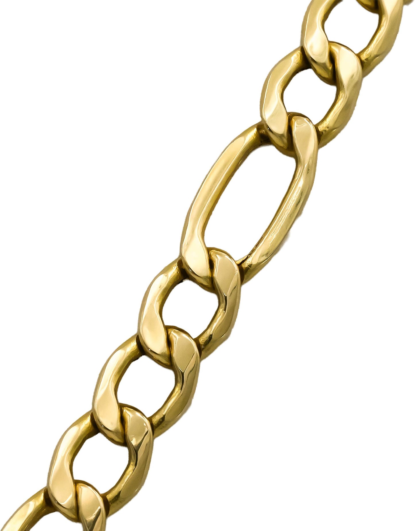 14k Yellow Gold Figaro Link Chain Necklace 24.25 Inches Long