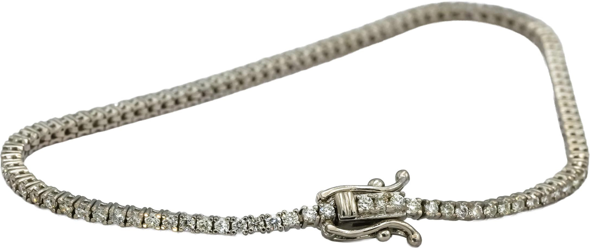14k White Gold Round VS Diamond Tennis Bracelet 1.70CT