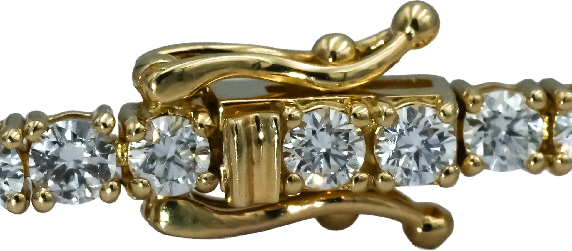 14k Yellow Gold VS Round Diamond Tennis Bracelet 4.86CT