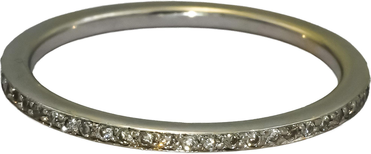 14k White Gold VS Round Diamond Eternity Band Ring 0.25CT Size 6.75