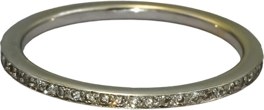 14k White Gold VS Round Diamond Eternity Band Ring 0.25CT Size 6.75