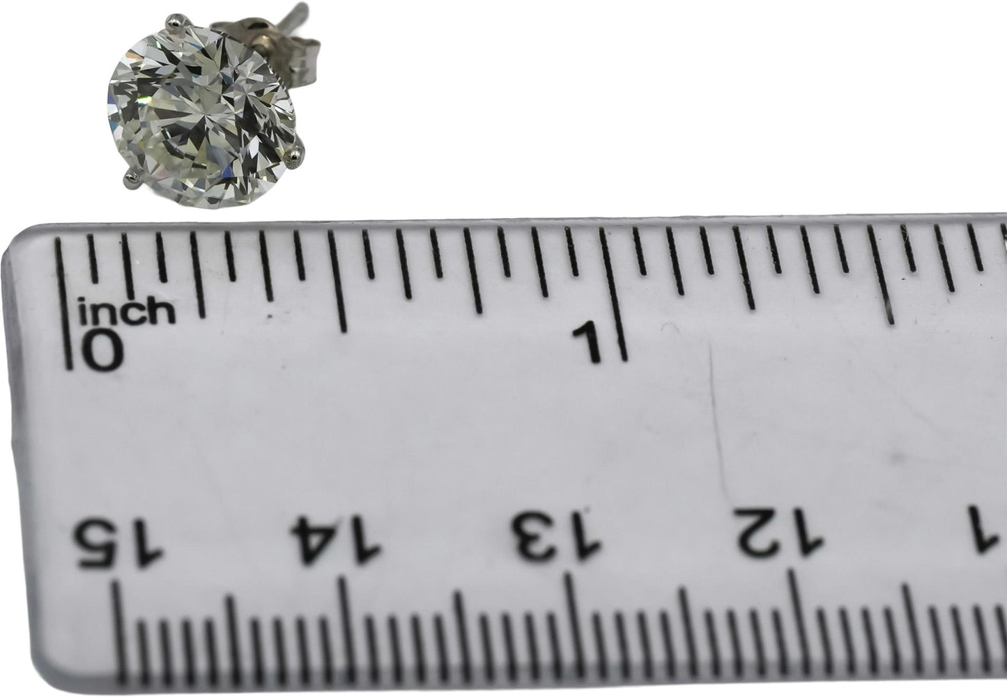 IGI Certified 14k White Gold VS Round Lab-Grown Diamond Stud Earrings 6.06CT