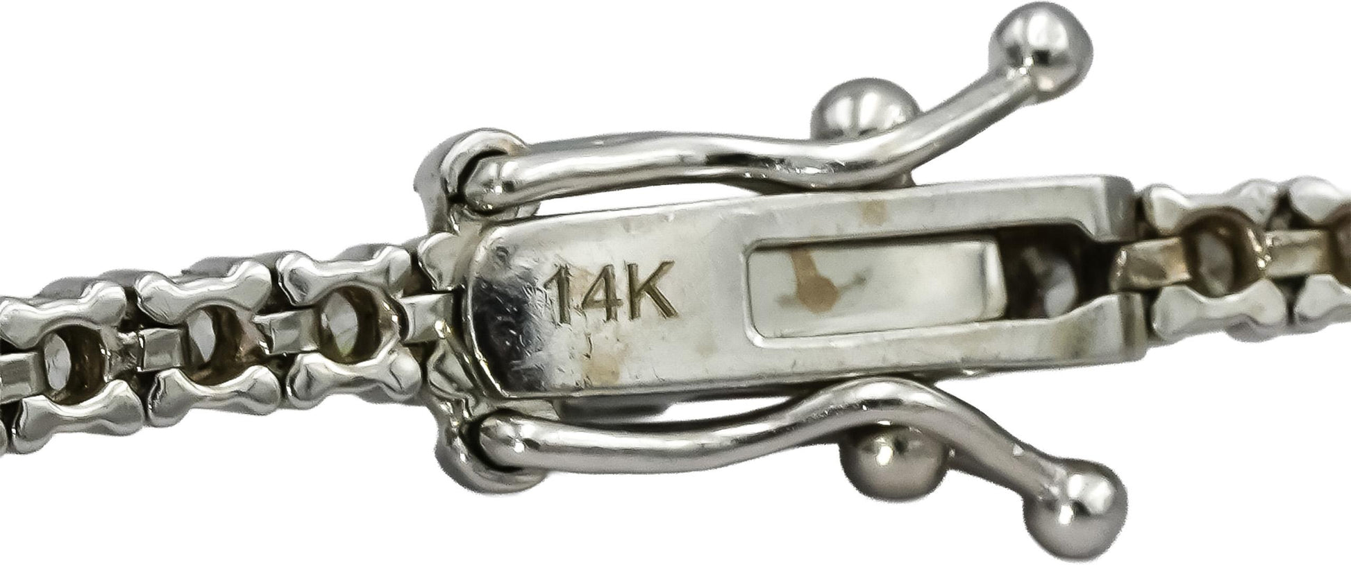 14k White Gold Round Diamond Tennis Bracelet 2.25CT