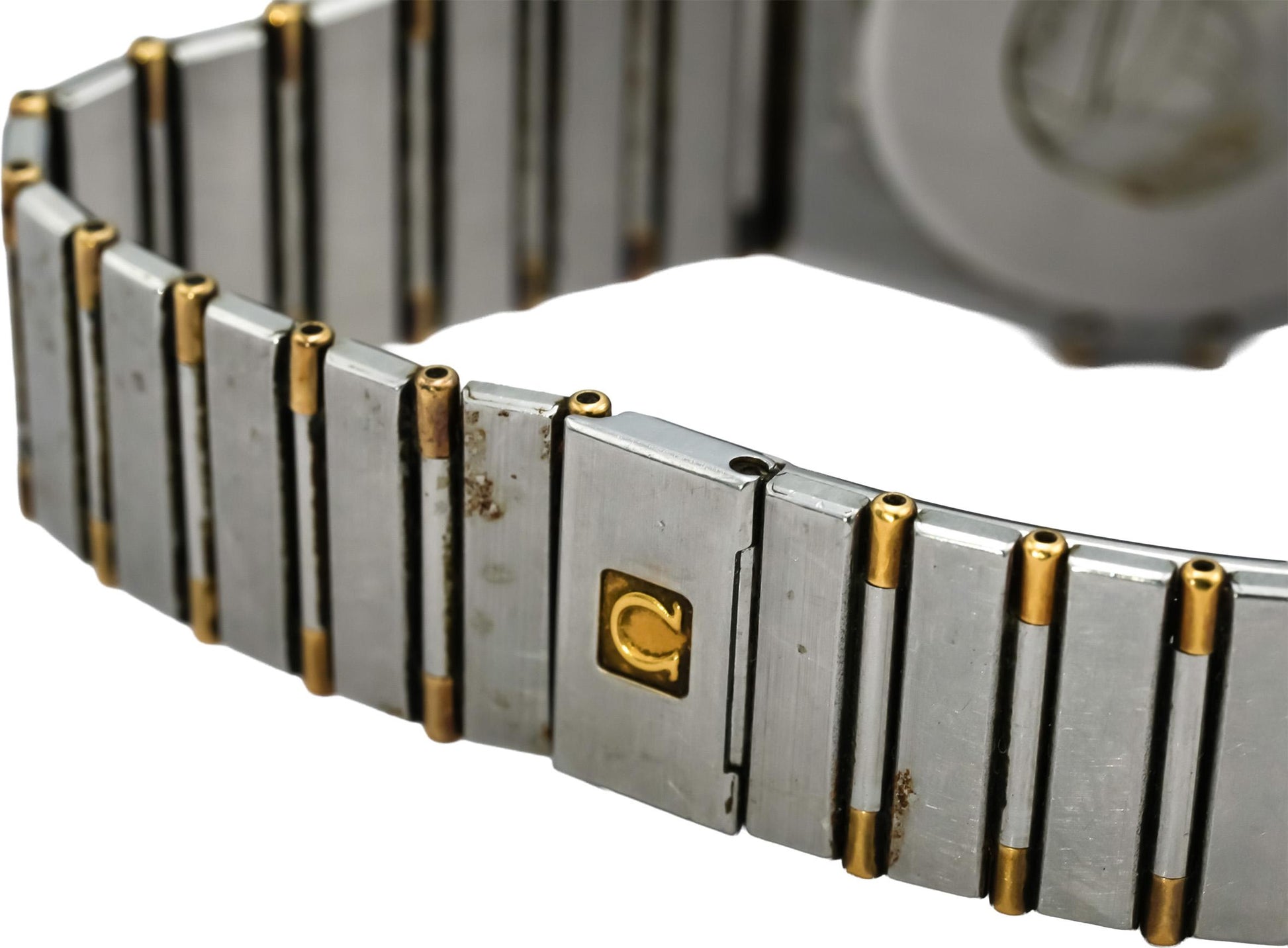 OMEGA Stainless Steel and Gold Plate Constellation Diamond Dial Quartz Watch