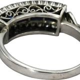 Art Deco Antique 14k White Gold Diamond & Synthetic Sapphire Ring 1.80CT Sz 8
