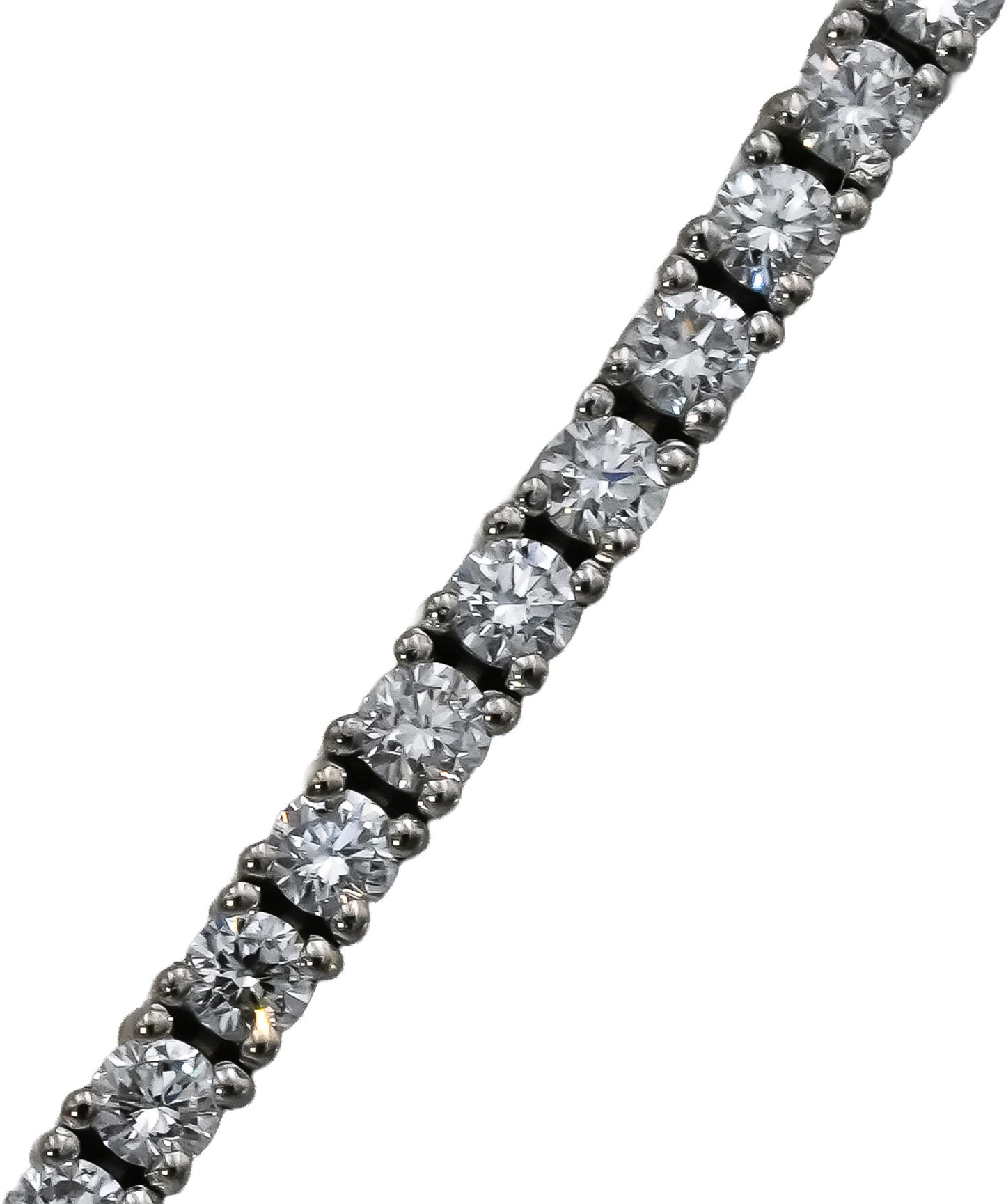14K White Gold VS Round Diamond Tennis Necklace 5.35CT 217 Pieces