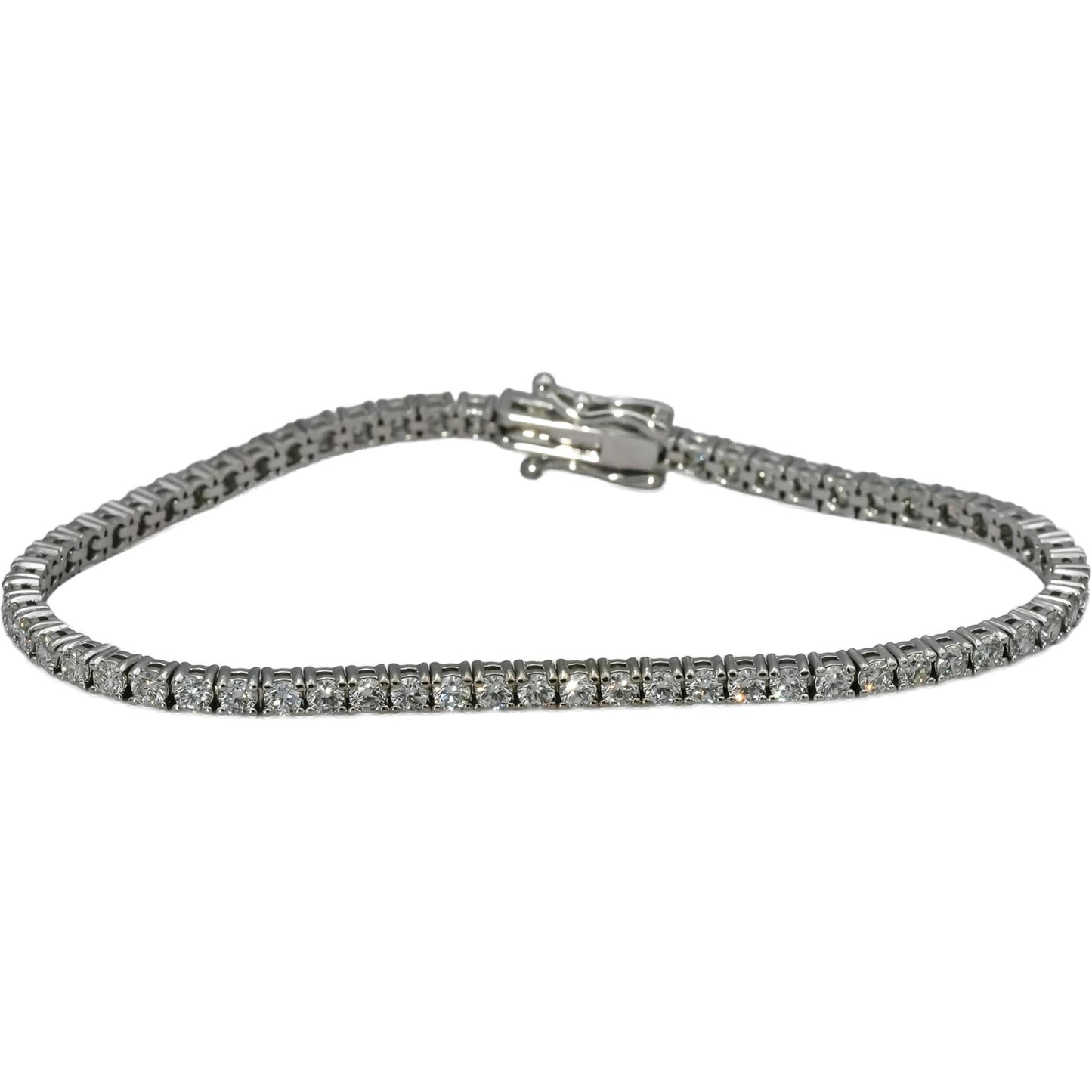 14k White Gold VS Round Diamond Tennis Bracelet 3.65CT