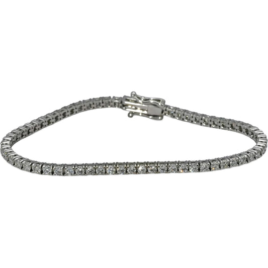 14k White Gold VS Round Diamond Tennis Bracelet 3.65CT
