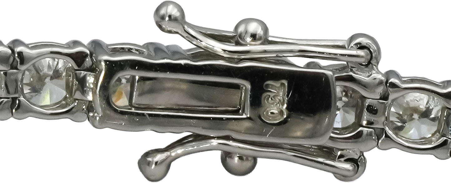 18k White Gold VS Round Natural Diamond Tennis Bracelet 7.0CT