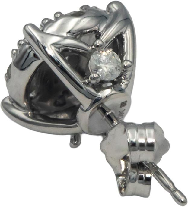10k White Gold 1.20CT Round Cut Diamond Cluster Stud Earrings