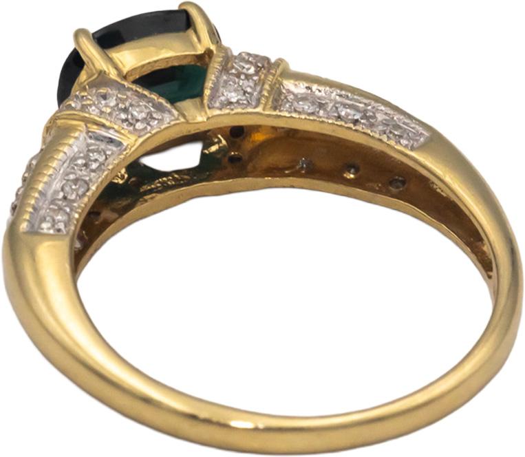 14k Yellow Gold 1.43CT Diamond and Sapphire Ring Size 8