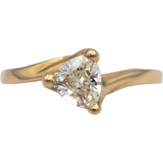 GIA Certified 14k Gold .76CT L/SI1 Trillion Diamond Engagement Ring Size 6.25