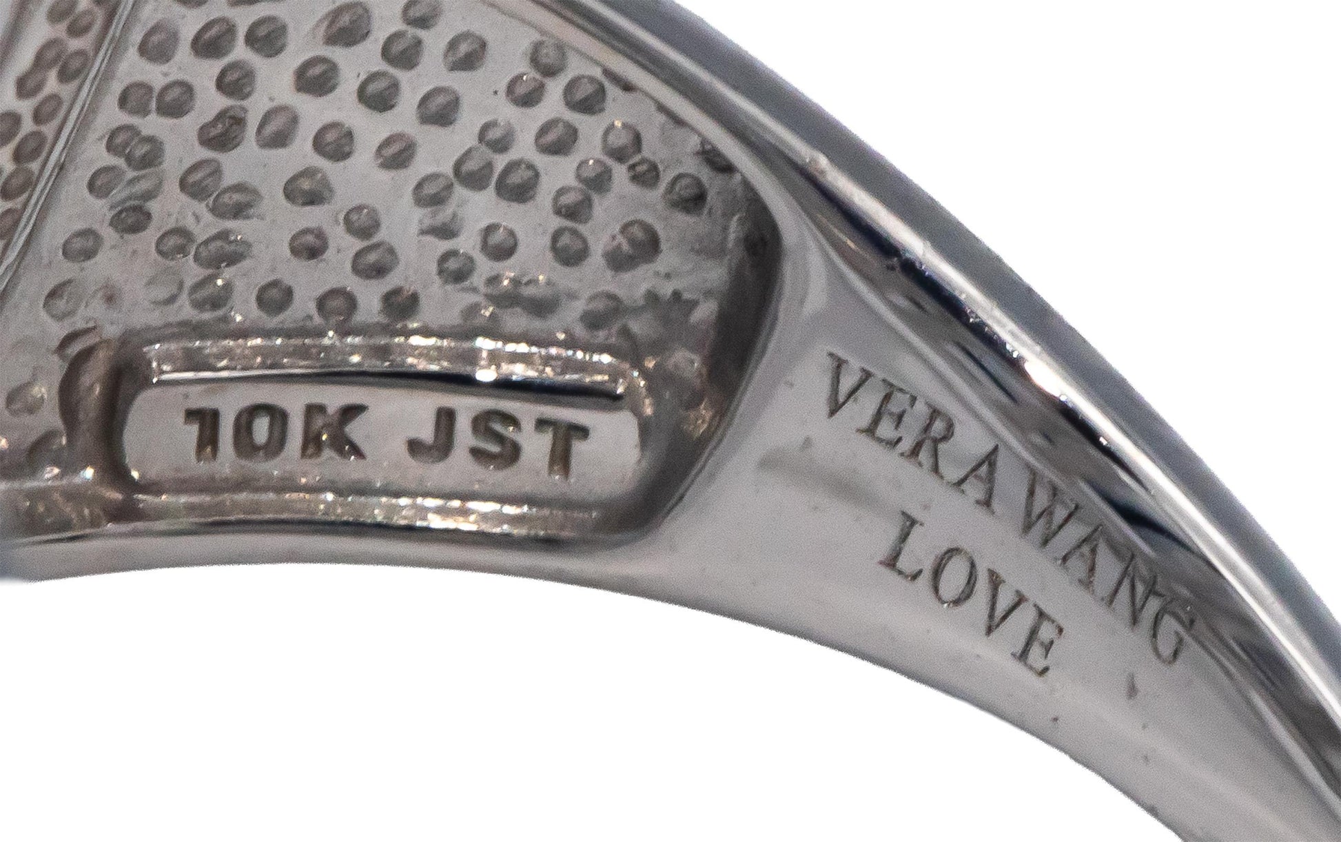 VERA WANG LOVE 10k White Gold 0.50CT Round Cut Diamond Ring Size 7