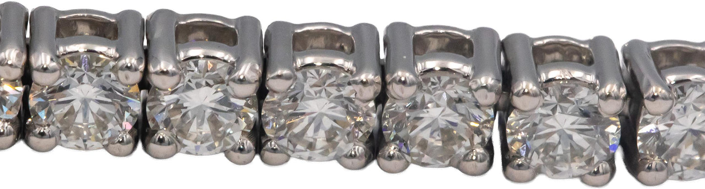 14k White Gold 5.0CT Round Cut Lab Grown Diamond Tennis Bracelet
