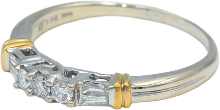 14k White & Yellow Gold VS Diamond Anniversary Band Ring 0.33CT Size 11