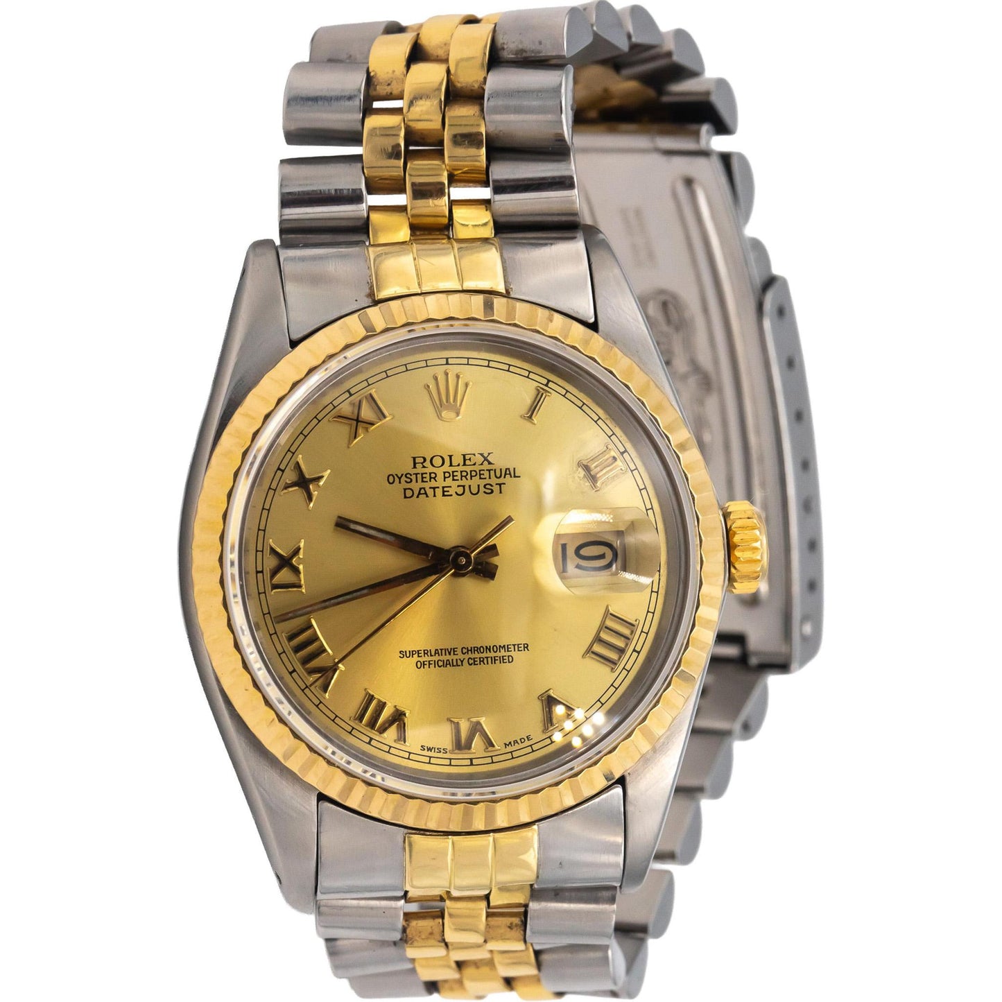 ROLEX Stainless Steel & 18k Yellow Gold 16013 Datejust 36mm Automatic Watch