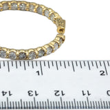 14k Yellow Gold Round Diamond Inside Out Circle Hoop Earrings 8.40CT
