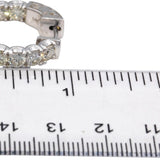 14k White Gold VS Round Diamond Inside Out Circle Hoop Earrings 4.41CT