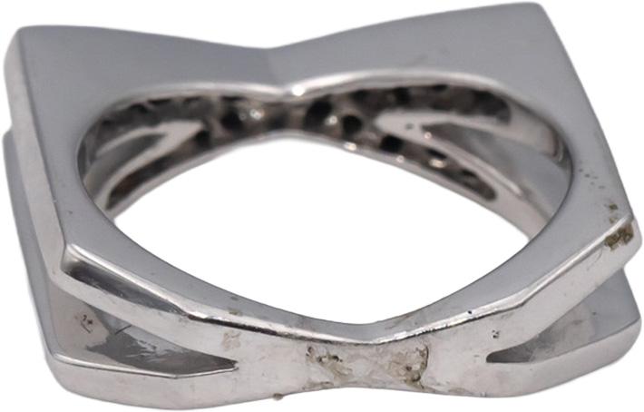 14k White Gold Round Diamond Abstract Band Ring 0.18CT Size 6.75