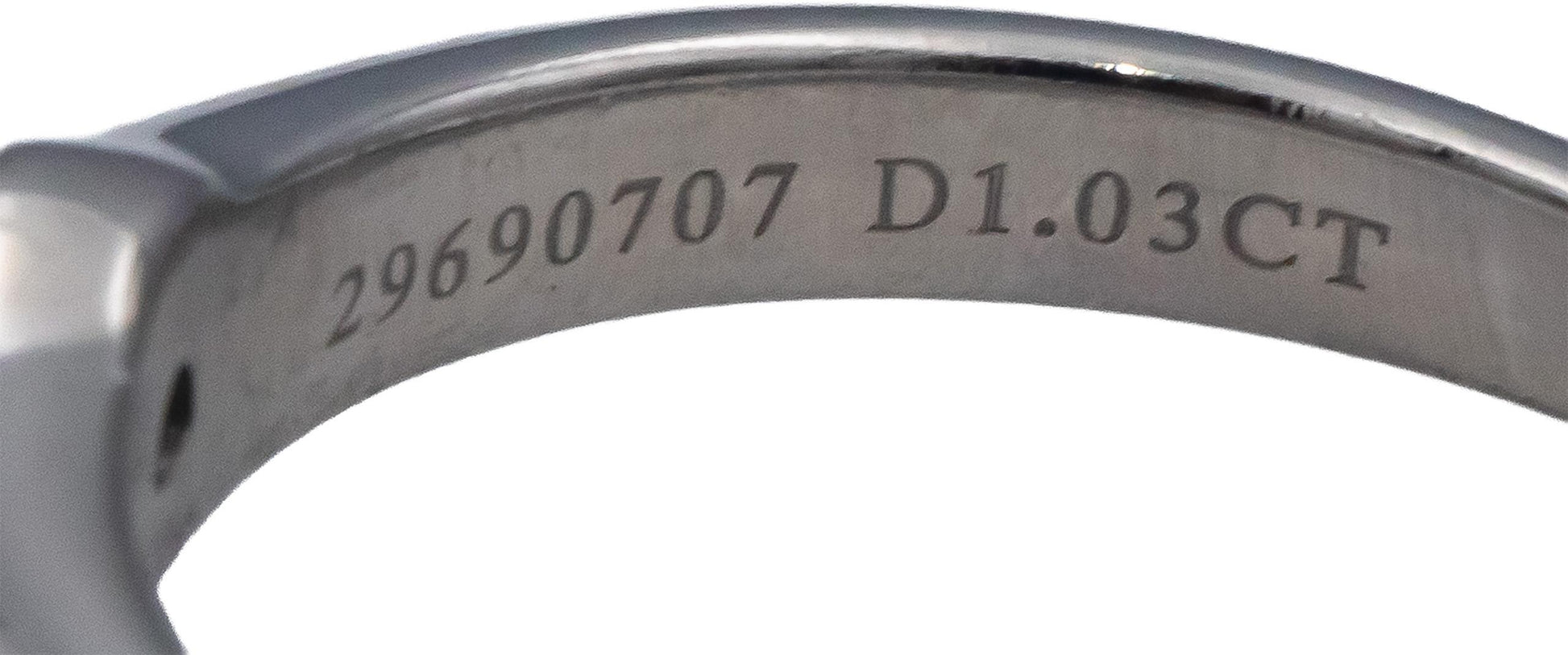 TIFFANY & CO. GIA Certified Platinum VS2/H Round Diamond Engagement Ring 1.03CT