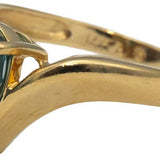14k Yellow Gold Pear Blue Topaz Cocktail Ring w/ Diamond Accent 1.50CT Size 6.75