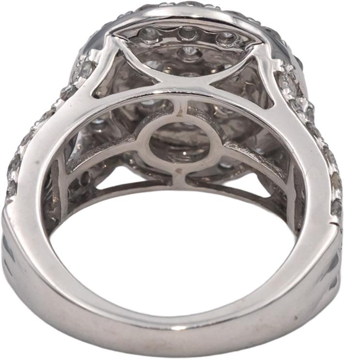 10k White Gold Round Diamond Cluster Cocktail Ring 3.0CT Size 7