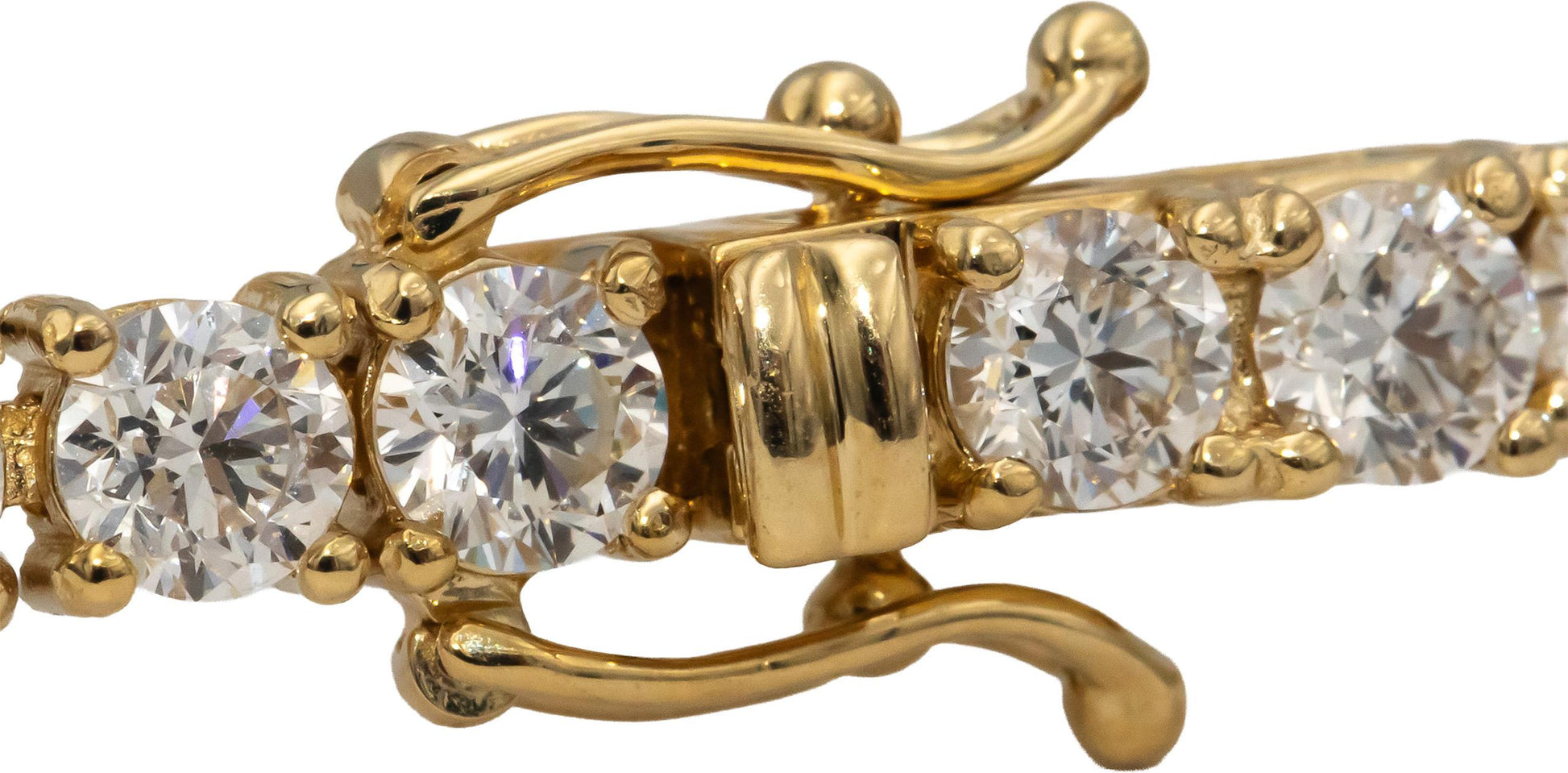 14k Yellow Gold VS Round Diamond Tennis Bracelet 10.01CT